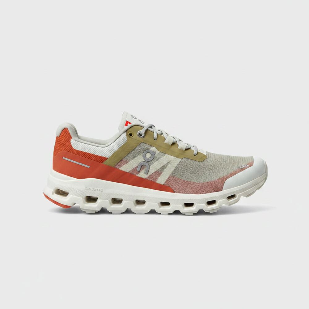 On Running ivory and orange CloudVista runners, size 6.5, BRAND NEW/SOLD AS IS